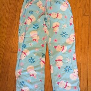 Hello Kitty Light Blue Pajama Bottoms with Pink Accents